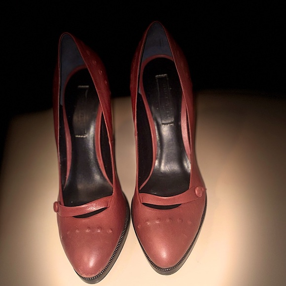 Bottega Veneta Mary Jane Leather Pump Heels in Dark Rose and Black • Size: 36.5 - Picture 12 of 14